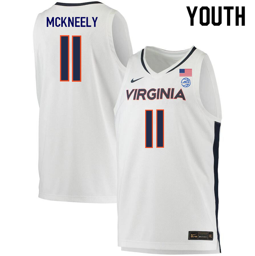 Youth #11 Isaac McKneely Virginia Cavaliers College 2022-23 Stitched Basketball Jerseys Sale-White - Click Image to Close